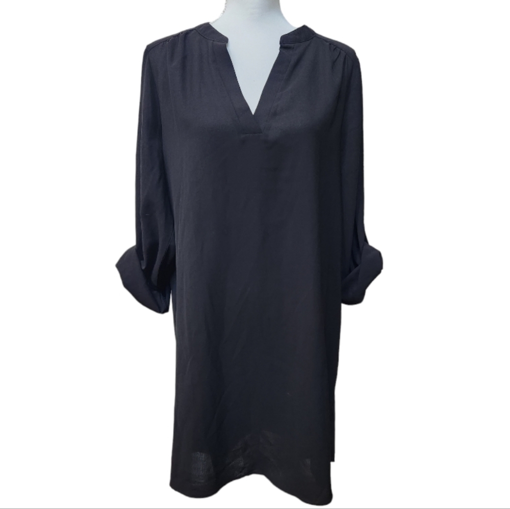 Pink Blush Black Maternity V-Neck Dress, size large
